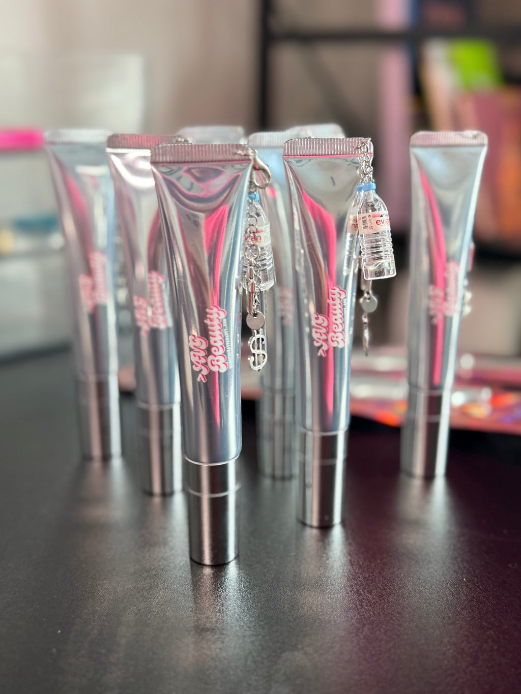 Drink Water. Pray. Gloss. - Charm Keychain with Lip Plumper
