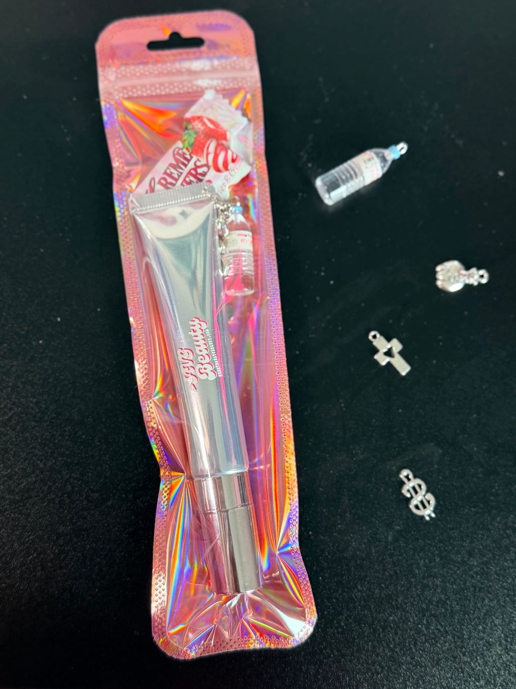 Drink Water. Pray. Gloss. - Charm Keychain with Lip Plumper